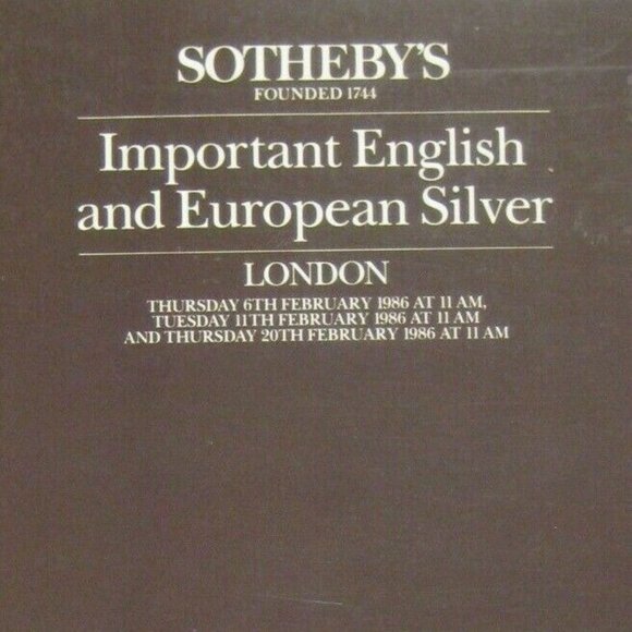 Sothebys Auction Catalog 1986 English Silver European Silver London Tiffany - Picture 2 of 7